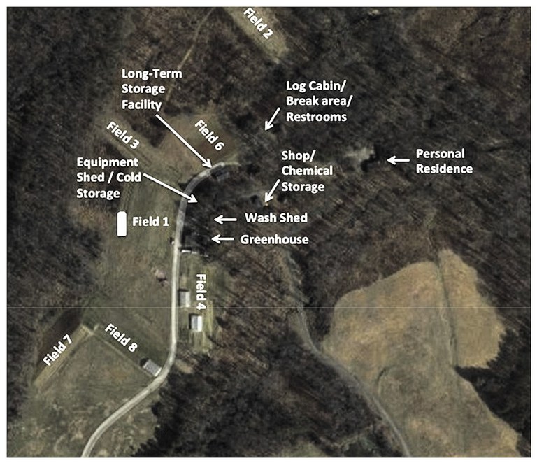aerial photo of farm map