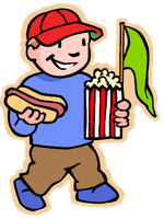boy with hot dog and popcorn