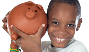 boy with piggy bank