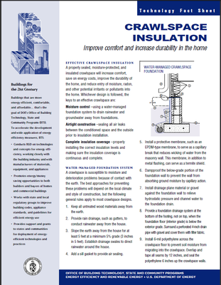 Crawl space insulation fact sheet