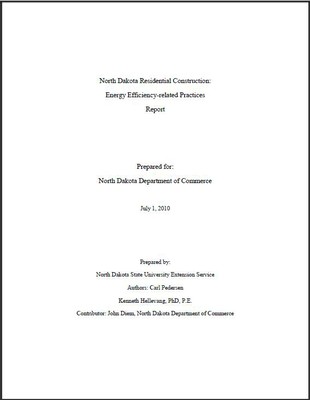 ND Current Energy Efficiency Building Practices