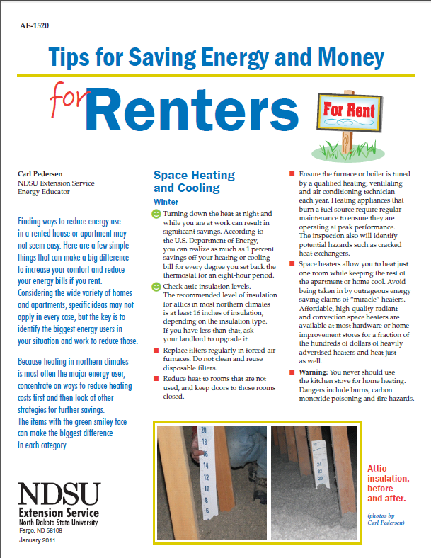 Saving Energy for Renters