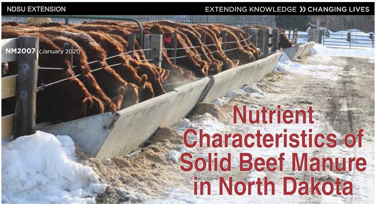 Nutrient Characteristics of Solid Beef Manure in North Dakota
