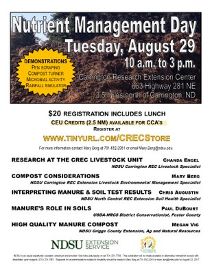 2017 Nutrient Management Day poster