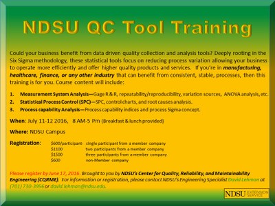 NDSU QC Tool Training