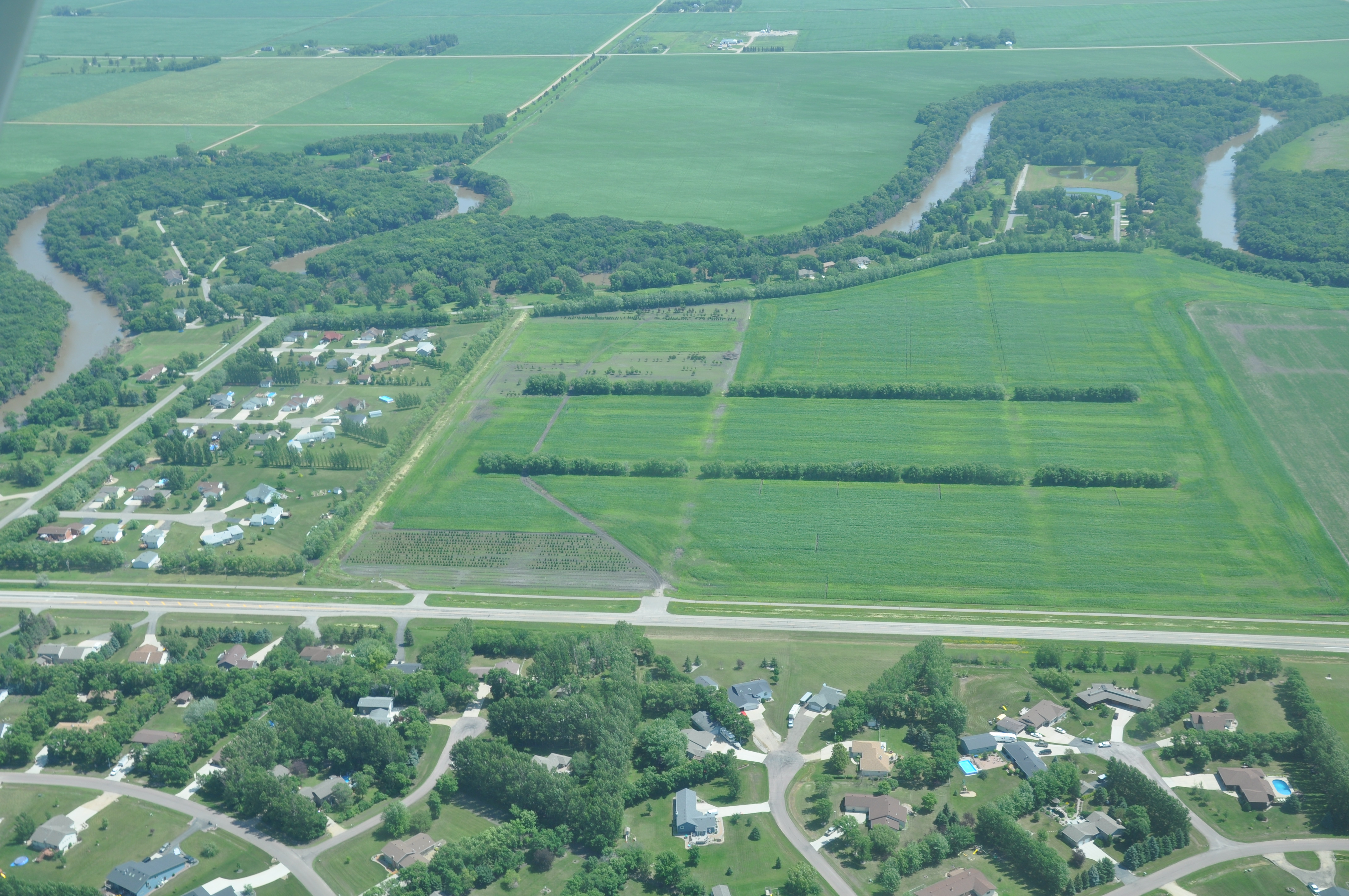Aerial view of a ND community