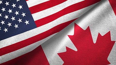 U.S. and Canadian flags