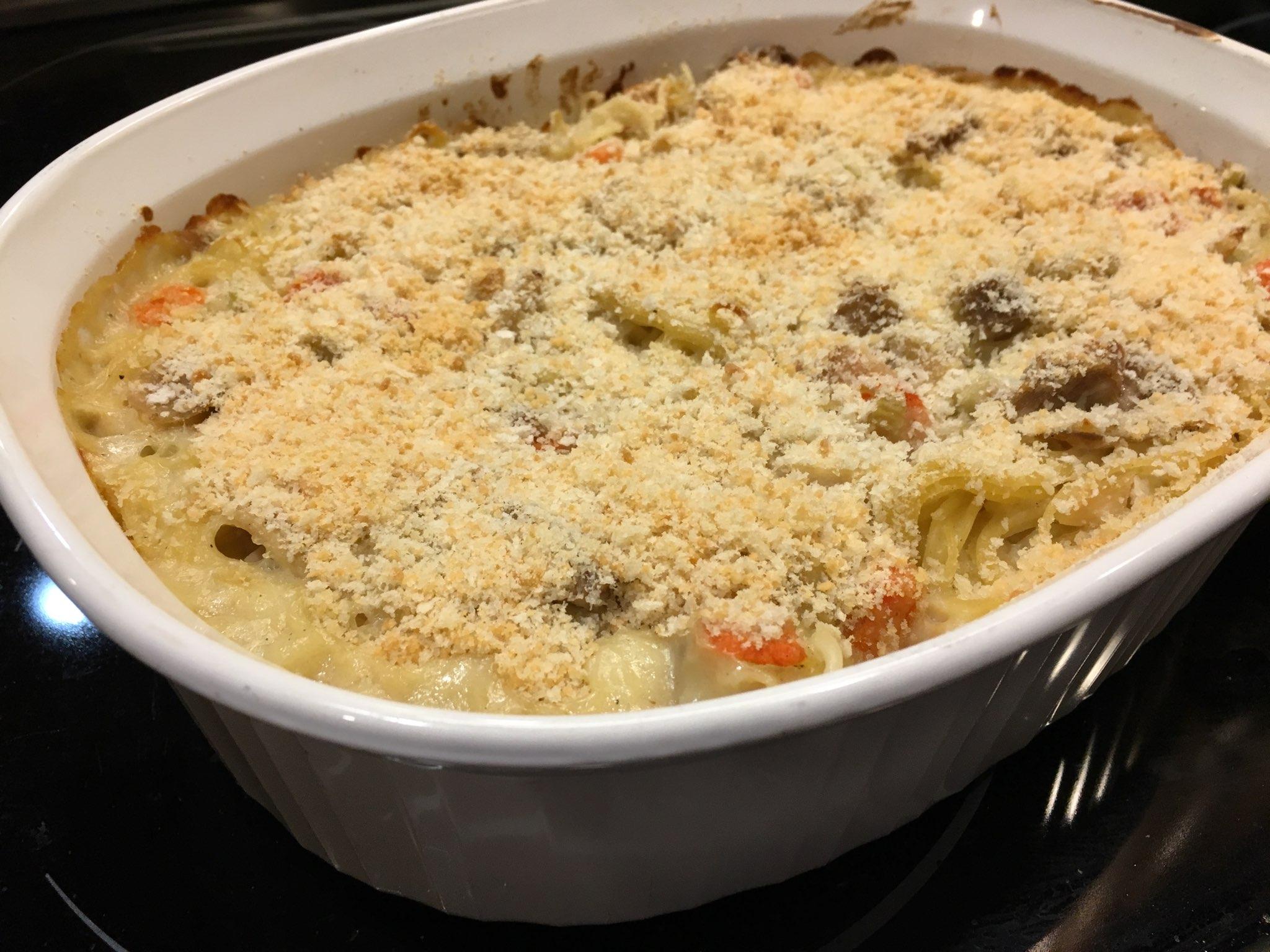 This turkey tetrazzini recipe is an easy way to turn leftovers into planned-overs. (NDSU photo)