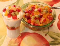 You can enjoy this tasty fruit salsa parfait as a snack or dessert. (Photo courtesy of Midwest Dairy Association)