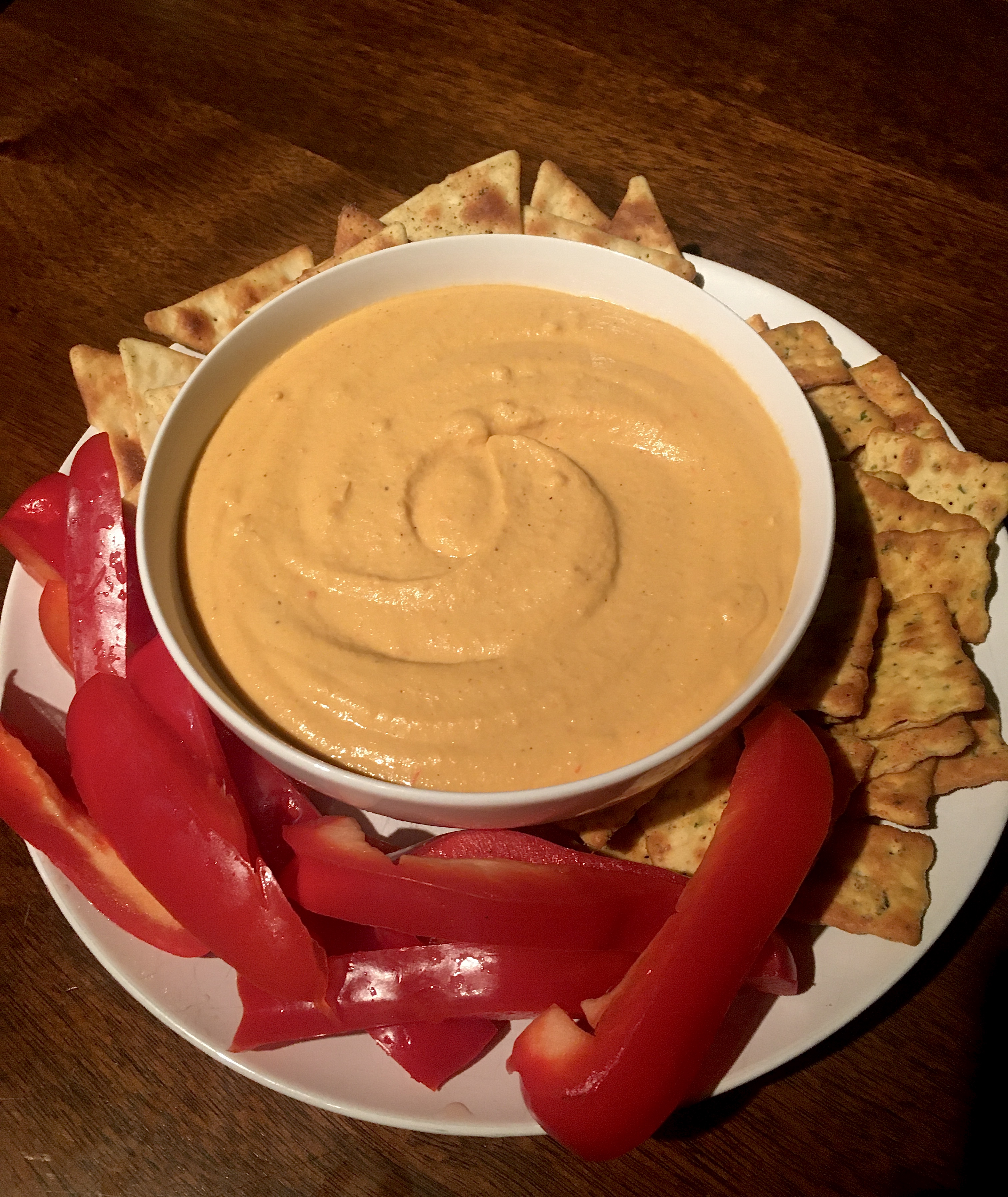 This roasted bell pepper hummus is nutrient-rich and lower in calories. (NDSU photo)