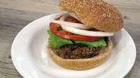 If you want to try something different, here’s a fiber-rich black bean burger recipe using canned black beans. (NDSU photo)