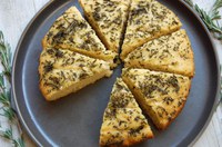 This rosemary foccacia bread is best made using fresh herbs, but dried herbs can be substituted. (NDSU Photo)