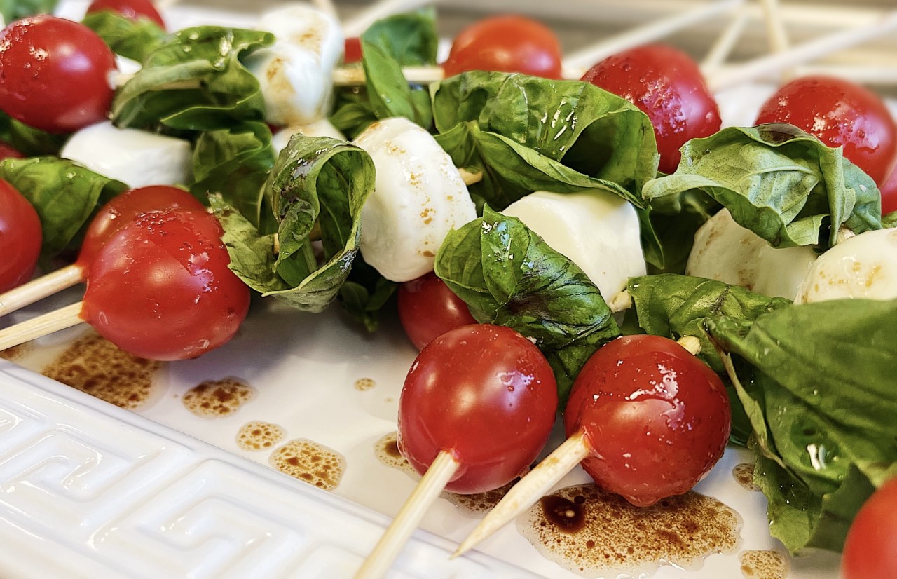 Try these kababs for a fun way to serve Caprese salad. (NDSU photo)