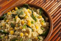 Spiced Lemon Quinoa With Split Peas