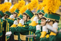 NDSU's Gold Star Marching Band gets students in the mood for fall classes. (NDSU photo)