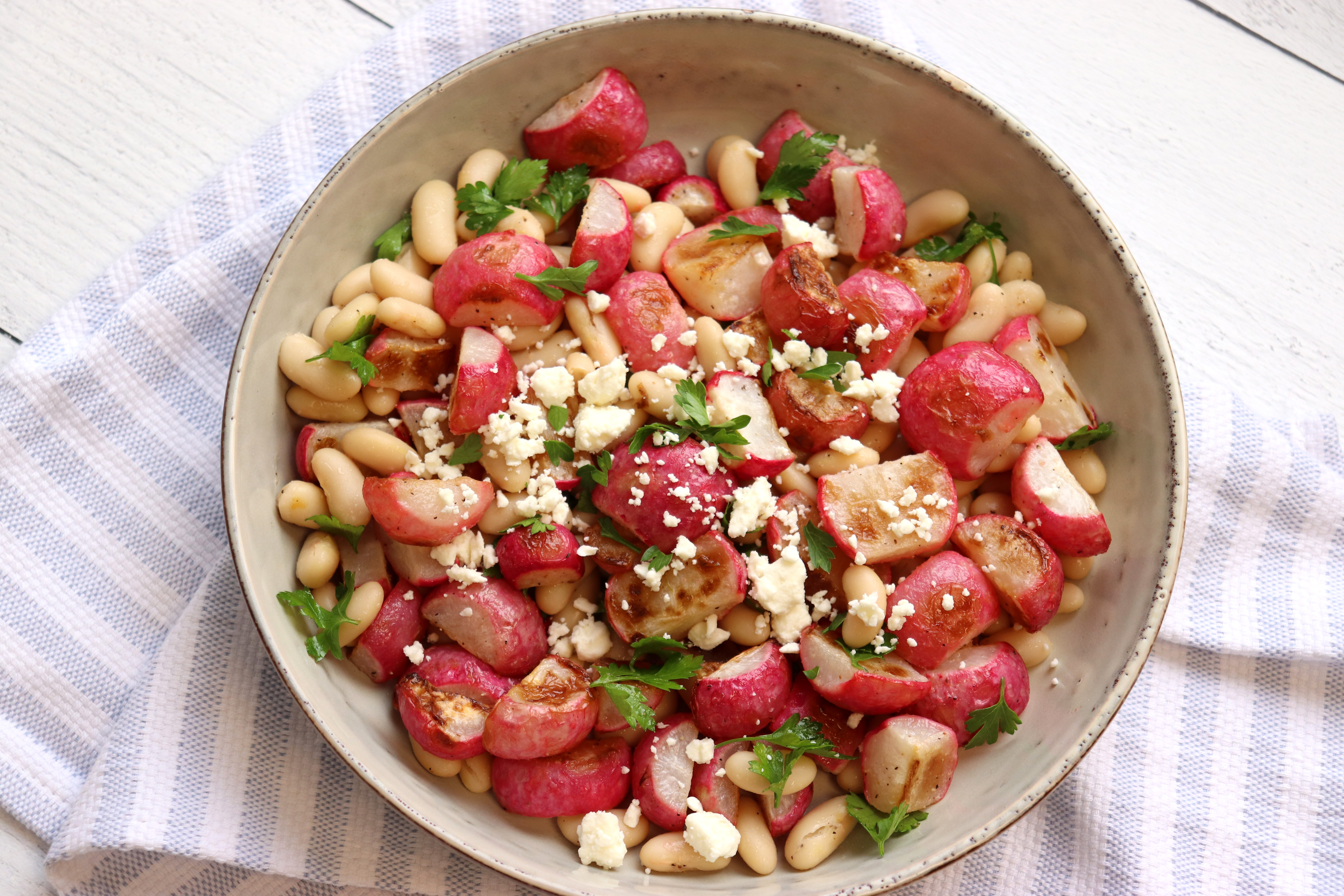 This roasted radish salad makes a great side for a summer grill-out. (NDSU photo)
