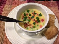 The ingredients in this potato soup recipe are good sources of vitamin C and the mineral potassium. (NDSU photo)