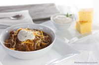 Beef and squash chili is perfect for a chilly end-of-the-winter meal. (Photo courtesy of the Midwest Dairy Council)