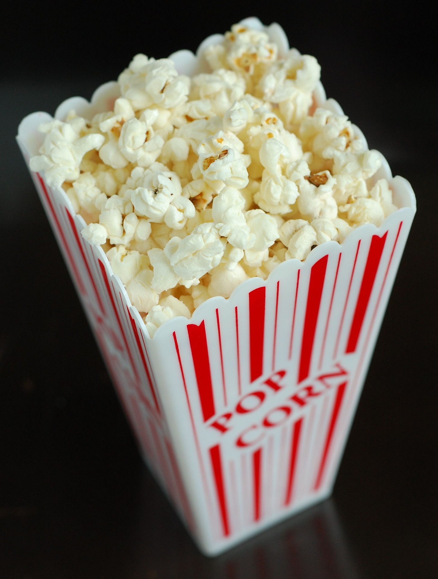 Each American eats about 172 cups of popcorn per year according to popcorn sales. (photo from Pixabay)