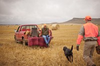 Hunting is a sport that allows people to bond with their families and friends while wearing blaze orange clothing for safety. (North Dakota Tourism photo)
