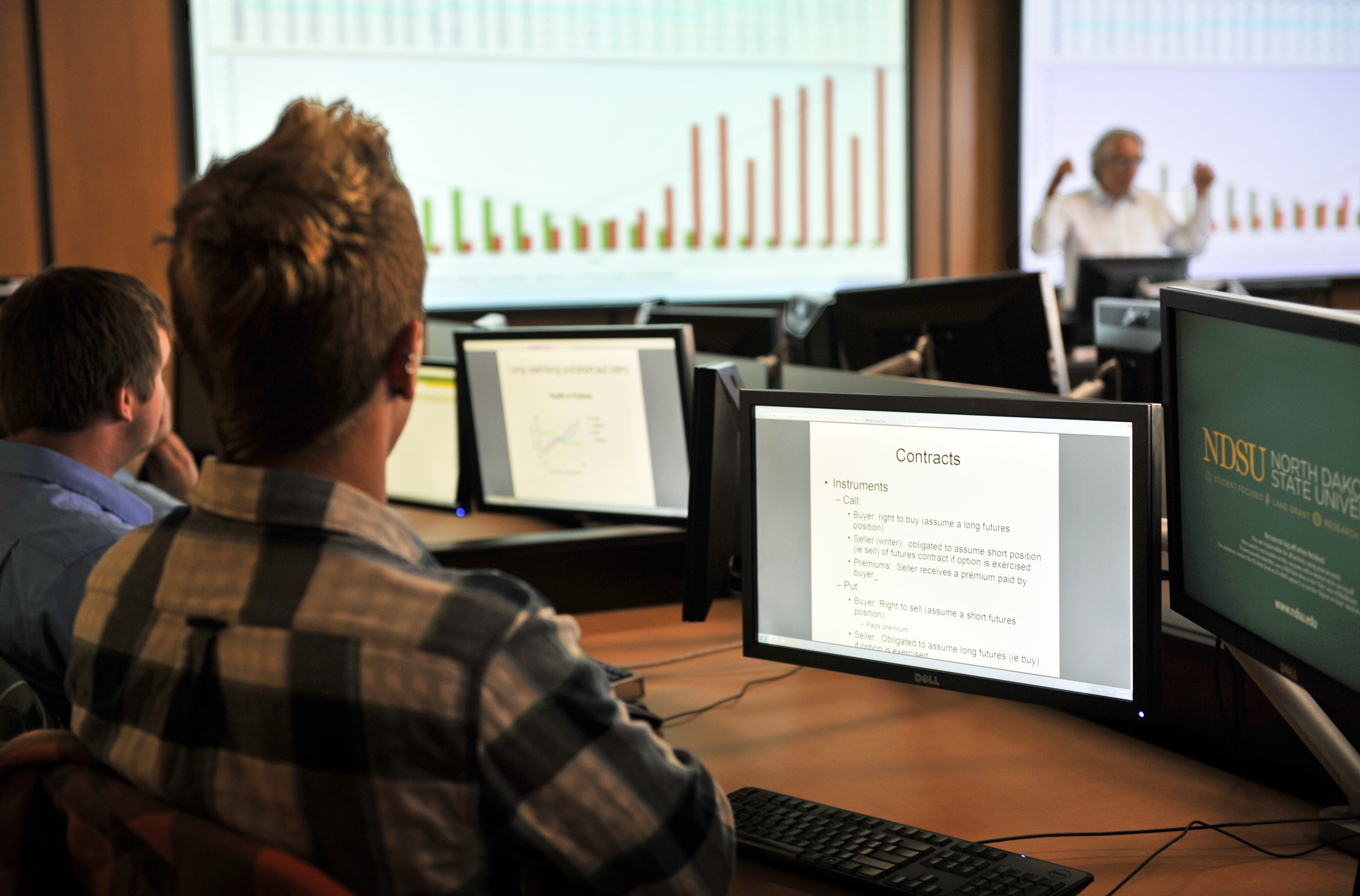 Commodity  trading room - NDSU photo