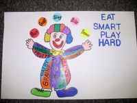 Katie Baumgartner, a Strasburg Elementary School student, took first place with this poster in the preteen division of the ""Eat Smart. Play Hard."" poster contest.