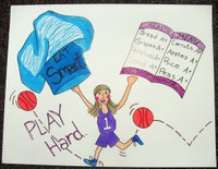 Madeleinne Zacher of Mountrail County placed second with this poster in the preteen division of the ""Eat Smart. Play Hard."" poster contest.