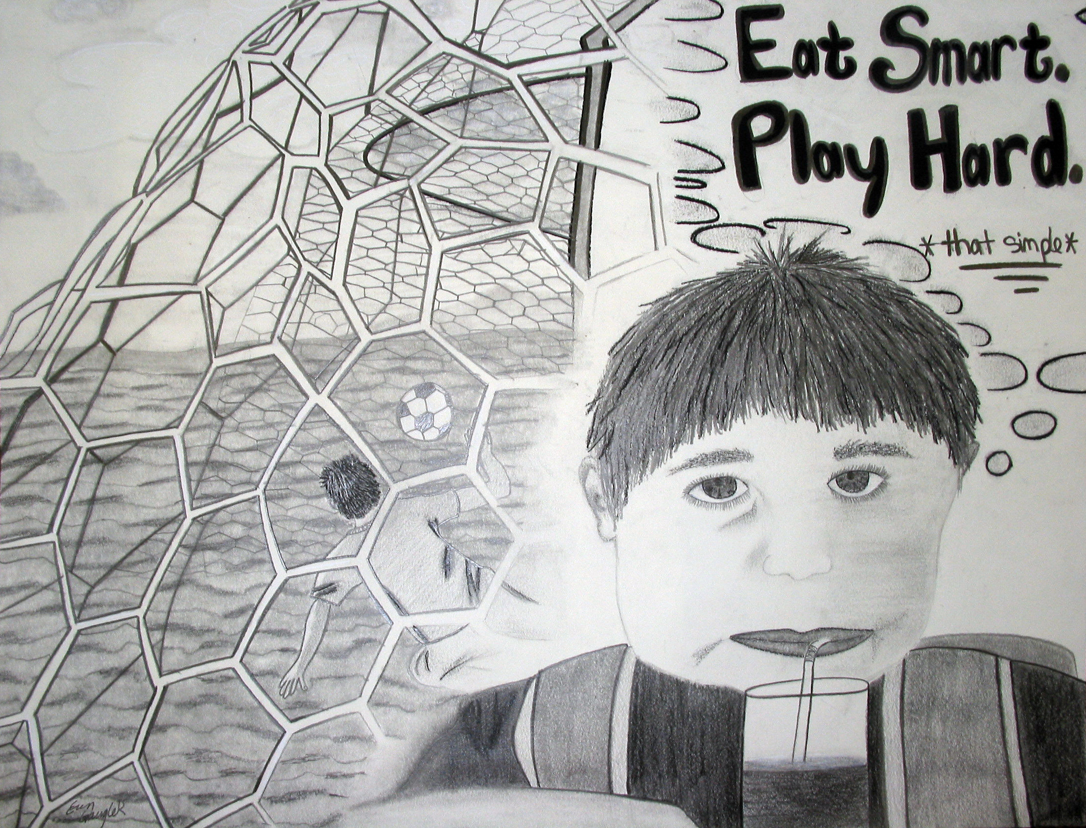 Erin Gaugler, Grant County, earned third place in the teen division of the ""Eat Smart. Play Hard."" poster contest with this entry.