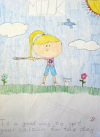 Third place in the preteen division of the ""Eat Smart. Play Hard"" poster contest went to this entry created by Kiannah Madsen, Ransom County.