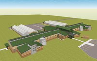 This is the architect's drawing of the NDSU Greenhouse Facility.