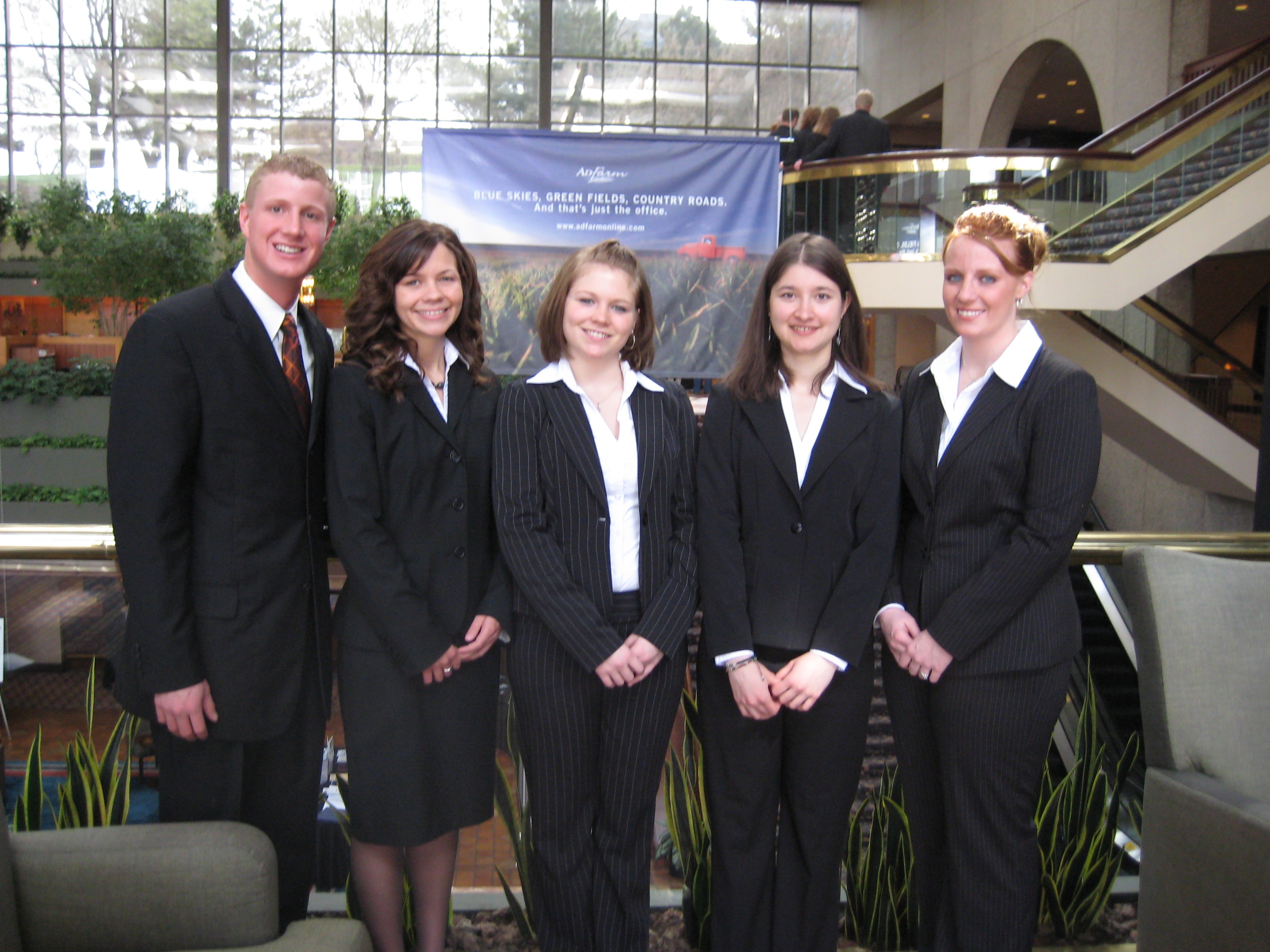 The NDSU NAMA team - left to right: Kris Poulson, Alyssa Tangen, Jena Flaten, Flora Meyer, and Brittany Demay.  Not Pictured: John Gerde