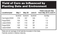 Yield of corn as influenced by planting date and environment