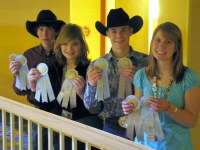 This 4-H team from Benson and McKenzie counties placed at the National 4-H Horse Judging Contest. They are, from left: Mike Pacheco, Watford City; Kristine Keller, Esmond; Hayes Feilmeier, Watford City; and Janna Rice, Maddock.