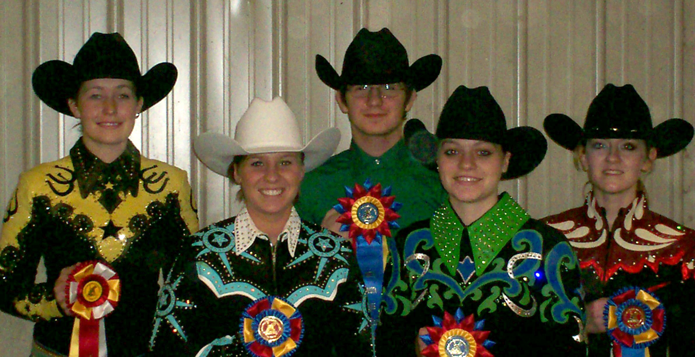 Members of NDSU's horse show team show off their ribbons from regional competition in River Falls, Wis. The team members are, from left: Chelsea Sazama, Janelle Lanoue, Jordan Schultz, Shannon Voges and Jackie Eldredge.