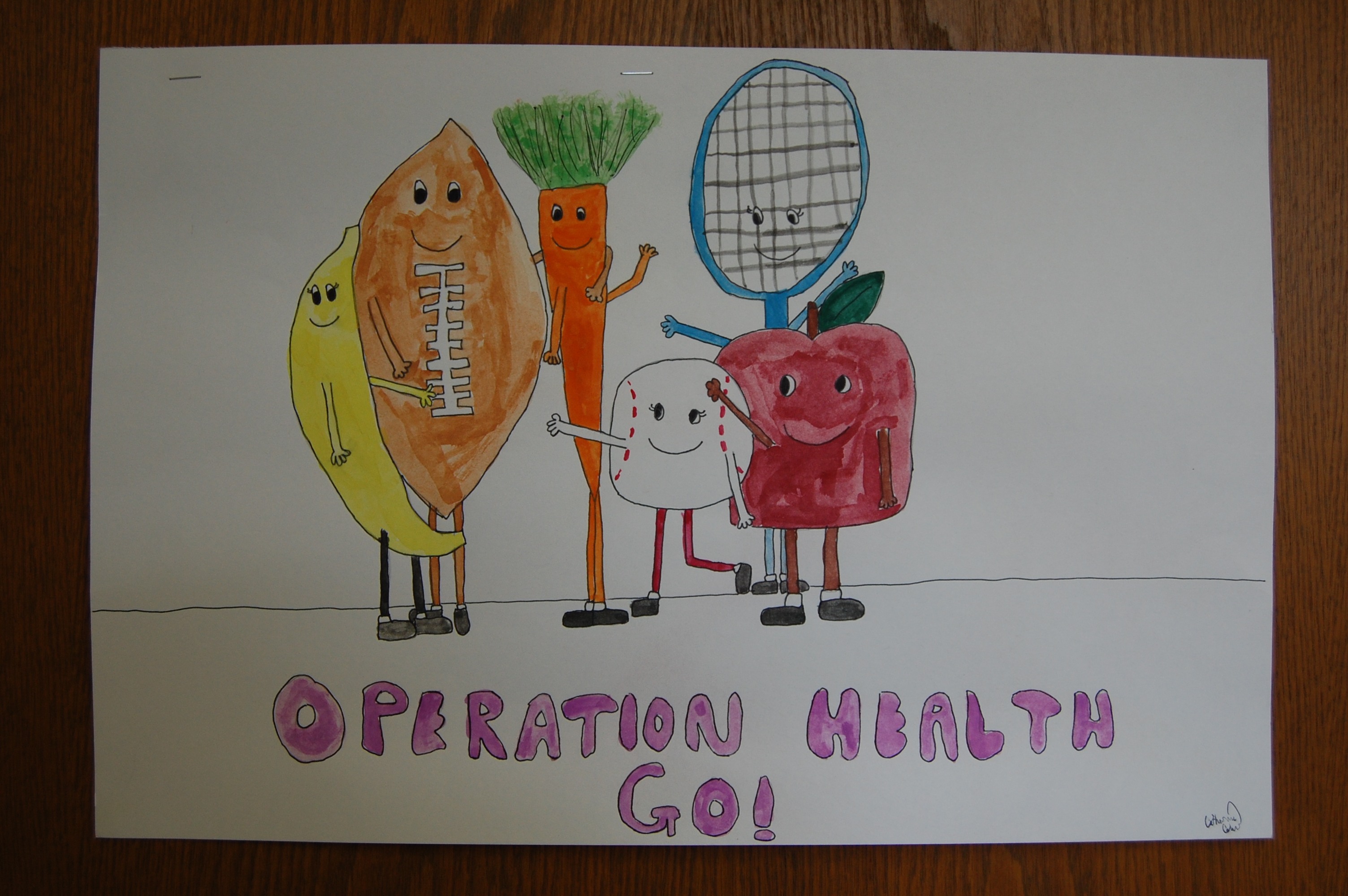 Catherine Manstrom of Wyndmere receives third place for this entry in the preteen division of the ""Eat Smart. Play Hard."" poster contest.