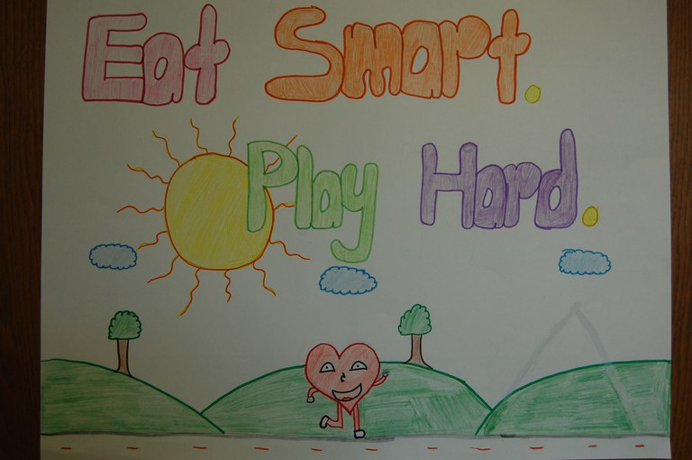 Jordan Young of Parshall wins first place in the preteen division of the ""Eat Smart. Play Hard."" poster contest with this entry.