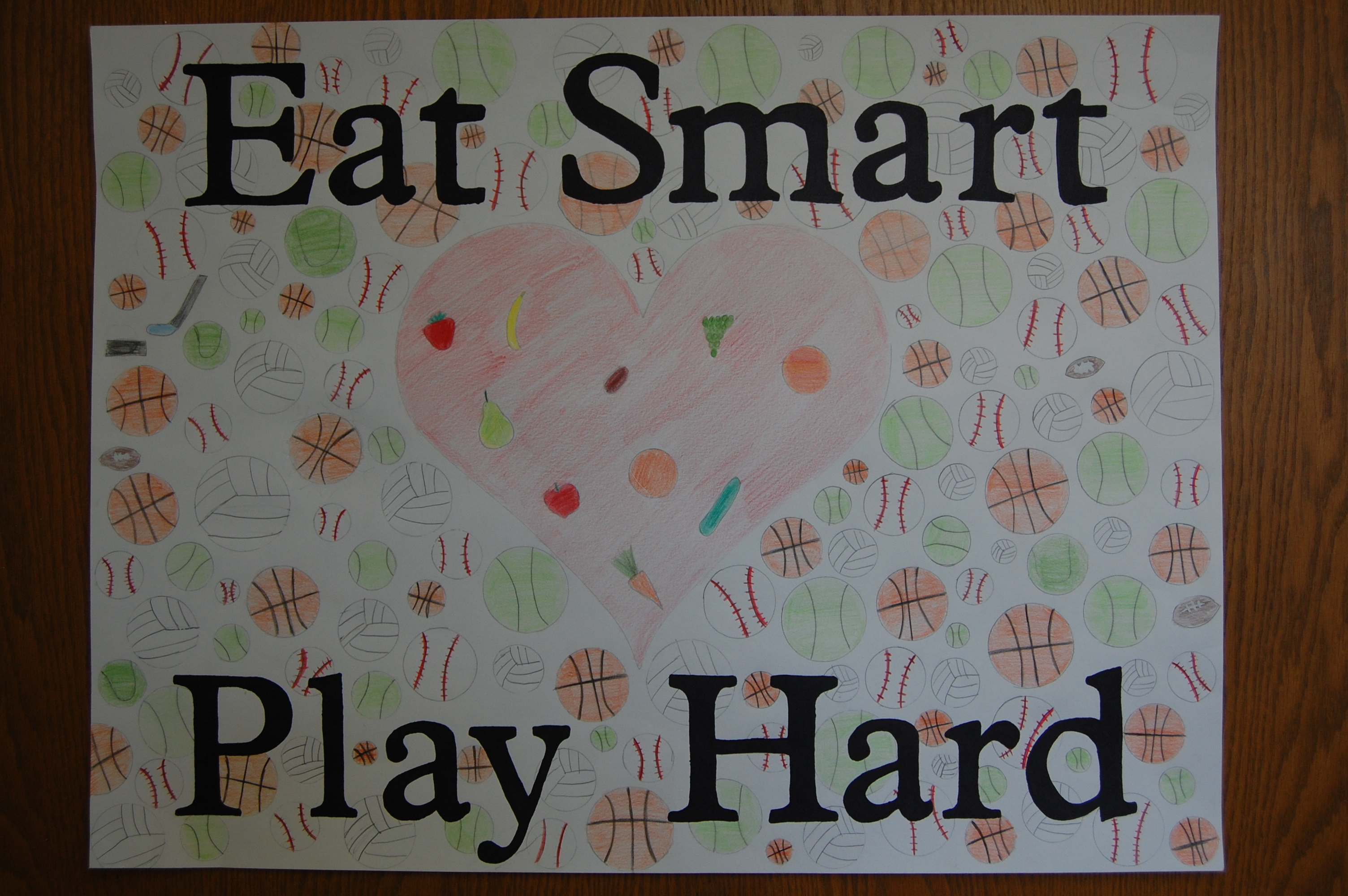 This entry won Casondra Rutschke of Zeeland second place in the preteen division of the ""Eat Smart. Play Hard."" poster contest.