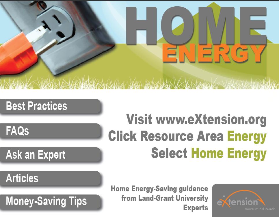 This illustration shows how to get to eXtension's new home energy Web page.