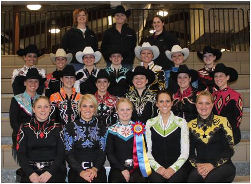 NDSU's 2009-10 Western equestrian team has a good season. Pictured are: bottom row, left to right, team members Megan Mueller, Hannah Wall, Brandi Houghton, Lauren Tollefson, Emily Coleman; second row, left to right, team members Janelle Lanoue, Amanda Grev, Alyssa Jorgenson, Christina Bergman, Catie Vieths, Anna Kampa; third row, left to right: team members Sara Holman, Kelly O’Connell, Shannon Voges, Juliann Zach, Jenna Benjaminson, Codie Miller, Jackie Eldredge; top row, left to right, coach Tara Swanson, team members Hannah Beyer, Citty Cole,