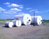 Farms and ranches with aboveground gas tanks such as these in North Dakota's Walsh County may need to have a plan to clean up and mitigate oil and oil product spills.