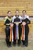 Three members of NDSU's Western equestrian team will advance to semifinal competition in California. They are, from left, Juliann Zach, Jenna Benjaminson and Sara Holman.