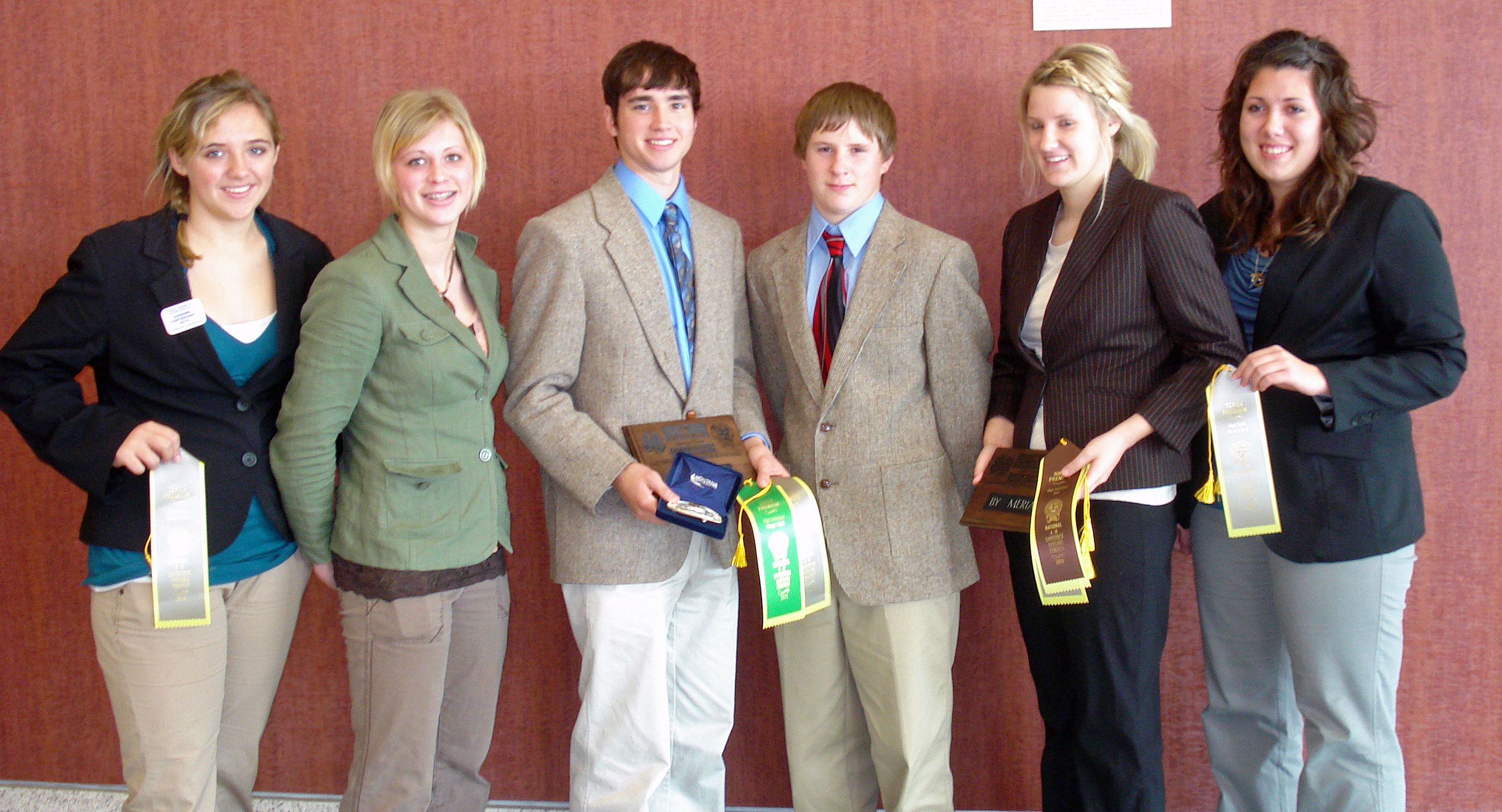 The Adams County 4-H Senior Livestock Judging Team brought home awards from competition in Kentucky. The team members are (left to right): Mariah Brooks, Hannah Nordby, Nick Germann, Ben Pearson, Alix Pearson and Nicole Johnson.