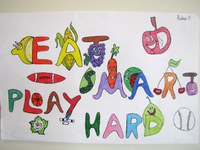 Rudra Patel, Minot, places second in the preteen division of the ""Eat Smart. Play Hard."" poster contest.