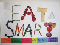 Tessa Schroeder, Oriska, takes third place in the preteen division of the ""Eat Smart. Play Hard."" poster contest.