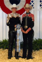 Shannon Voges, left, and Kelly O'Connell place in the Intercollegiate Horse Show Association Nationals in Lexington, Ky.