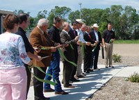 NDSU officials and dignitaries dedicate the Beef Cattle Research Complex on Wednesday.