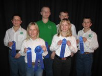 Morton County's 4-H team placed first in the junior division of the livestock judging contest at the North Dakota Winter Show. Team members are (back row from left to right): Jameson Ellingson, St. Anthony; Lane Tokach, St. Anthony; Hunter Schlosser, Mandan; and (front row left to right) Sierra Ellingson, St. Anthony; Kathryn Goettle, Mandan; Stetson Ellingson, St. Anthony.