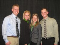 NDSU's Animal Sciences team places first in two events at the Academic Quadrathlon in Des Moines, Iowa. The team members are (from left to right): Nathan Hayes, Beth Hendrickx, Quynn Larson and Phil Steichen.