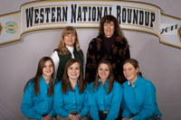 A combined Sargent and Stark/Billings counties 4-H horse judging team competed at the Western National Roundup in Colorado. Pictured are (front row, left to right) team members Megan Dukart, Brooklyn Kadrmas, Alicia Widhalm and Hannah Brummond and (back row, left to right) team coaches Kay Poland and Kody Bundy.