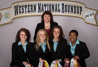 Mercer County's 4-H hippology team placed in competition at the Western National Roundup in Colorado. Pictured are (front row, left to right) team members Kelsey Klein, Shiloh Klein, Kimberly Klein and Mariah Lancaster and (back row) team coach Mary Ann Klein.
